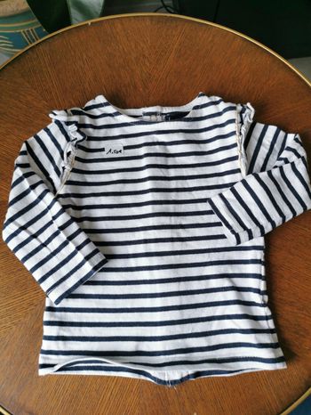 T-shirt manches longues bébé fille 3 mois kikiabi en TBE