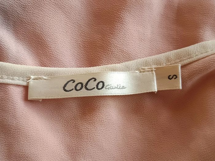 Débardeur femme rose blanc noir patchwork t s coco état impeccable - photo numéro 7