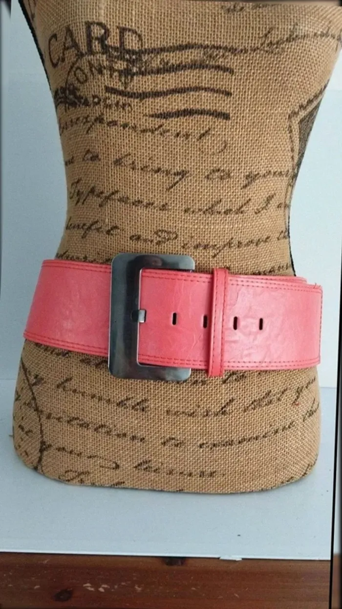 Ceinture rose large grosse boucle 95 cm - photo numéro 2