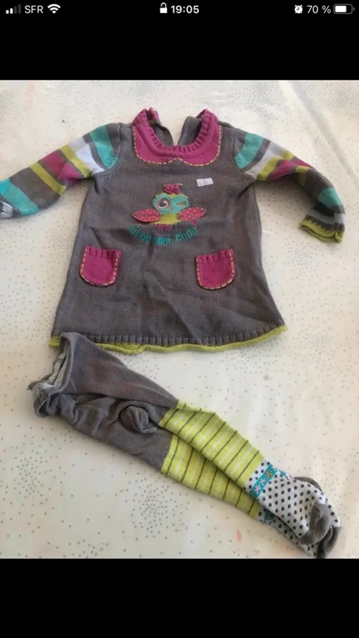 Lot vêtements bébé fille 6 mois hiver - photo numéro 2