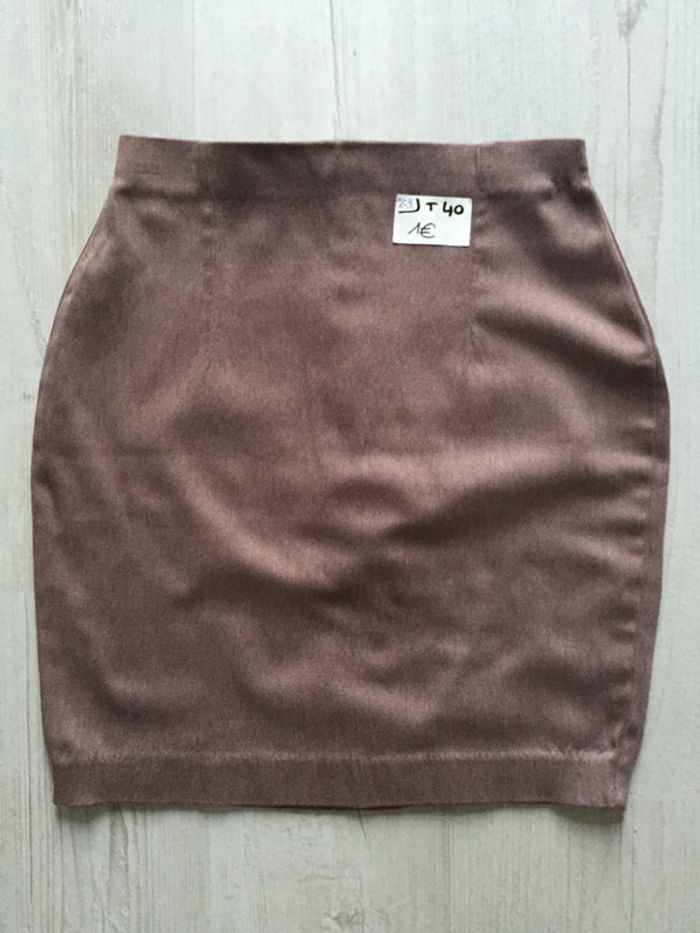 218-Jupe marron T 40-L - photo numéro 3