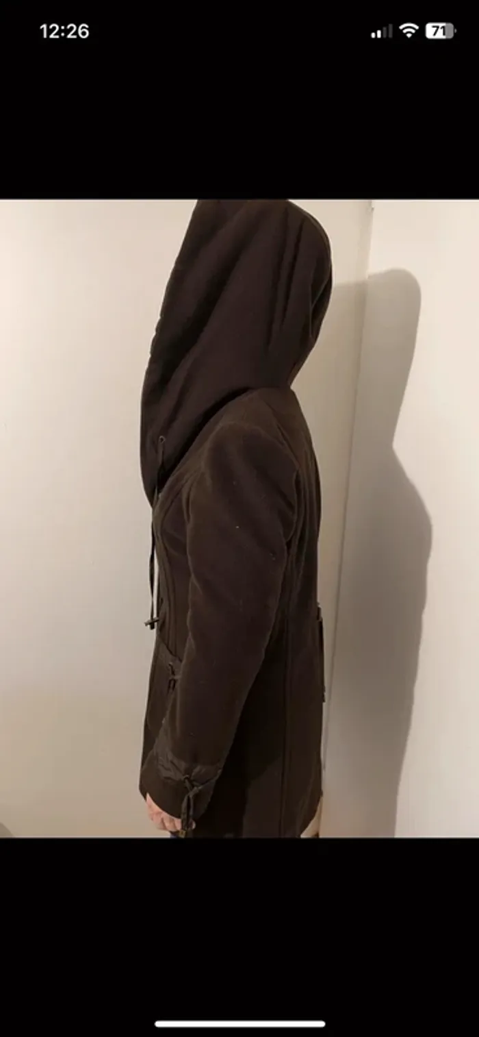 Manteau marron chaud avec capuche affinités - photo numéro 2