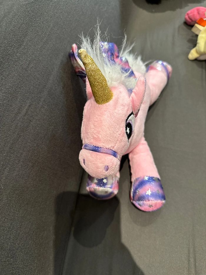 Peluche licorne rose