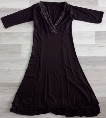 Robe longue à manches longues marron taille M
