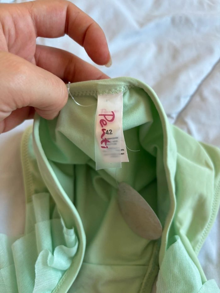 Bas de maillot de bain vert pale anis volant tulles Penti taille XL/42 neuf - photo numéro 4