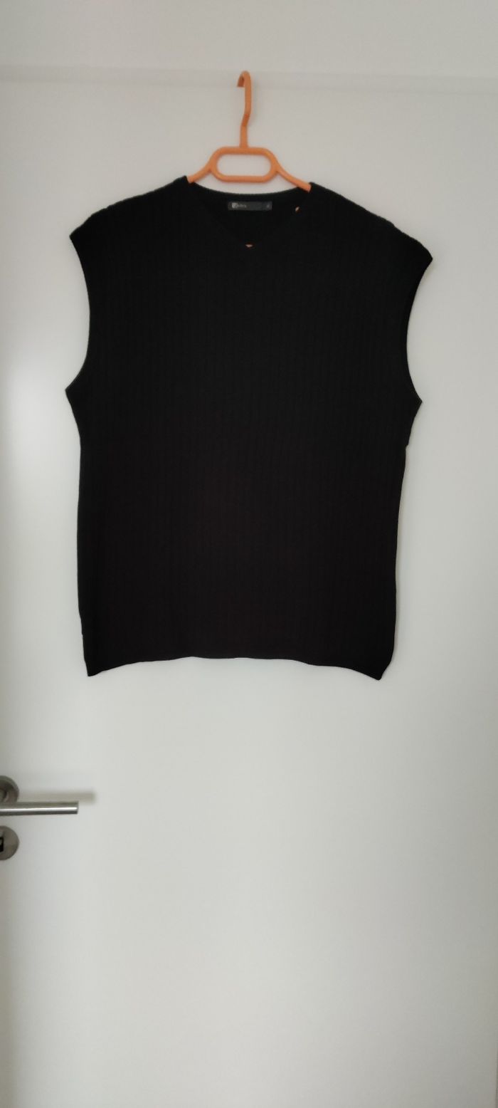 Pull noir homme sans manche Jules