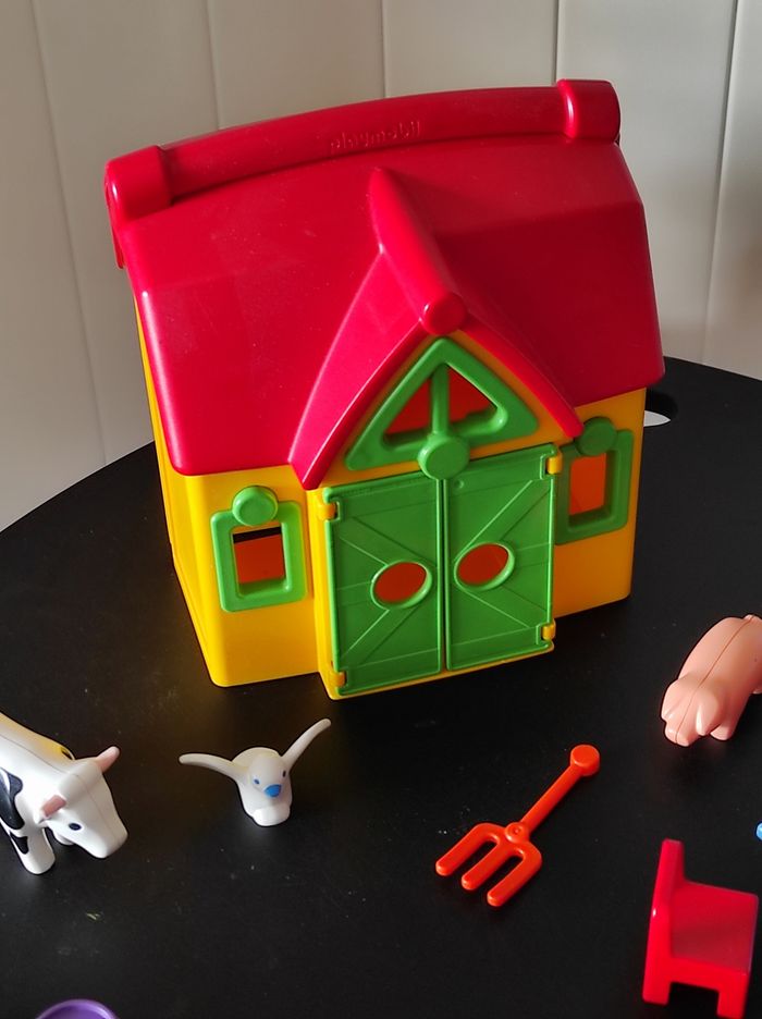 Ferme transportable Playmobil 1.2.3 – animaux, personnage et accessoires, 18-36 mois - photo numéro 2