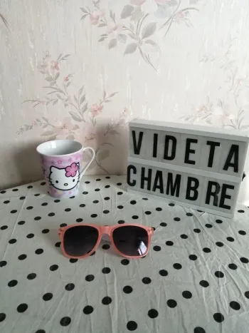 Lunettes de soleil corail avec motifs noir et blanc sur les branches / sans marque / (TU)