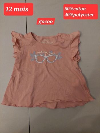 Lot de 4 tee-shirts sans manches fille 12mois
