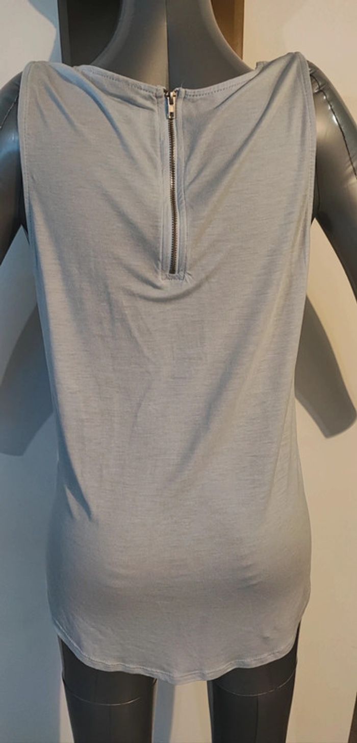 Débardeur fluide bleu gris T:L - photo numéro 3