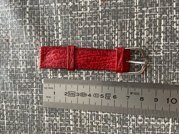 Bracelet de Montre Genuine Leather – Cuir Véritable Rouge - photo numéro 5