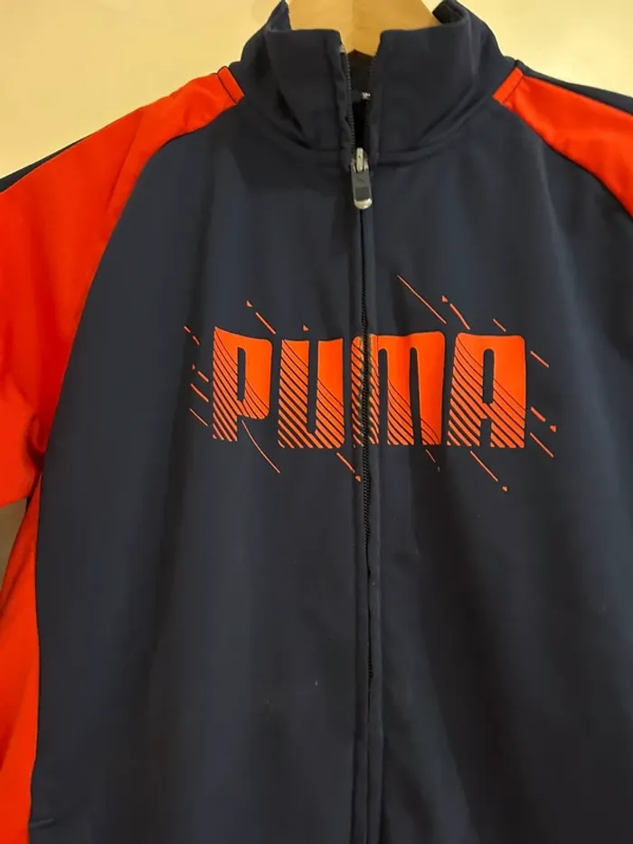 Veste de sport Puma – Bleu marine & rouge – Taille 152 (11-12 ans) - photo numéro 2