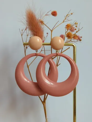 Boucles d'oreilles pendantes bicolores