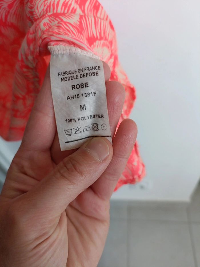 Robe d'été fluide avec bretelles noir orange corail– Taille M - photo numéro 4