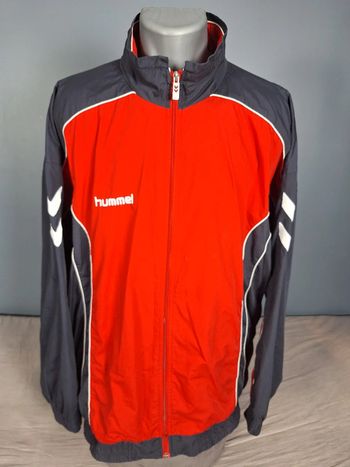 veste légère / Track jacket hummel / homme - taille 2XL / gris et rouge brodé (521)