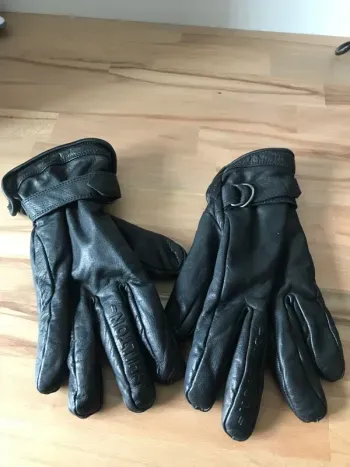 gants cuir marque shilton noir homme S logo sur un doigt