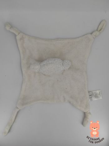 Doudou Plat Mouton Blanc Absorba
