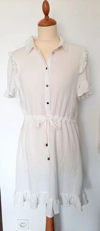 Robe blanche femme Pimkie gaze de coton L neuf avec étiquette #lora11femme40