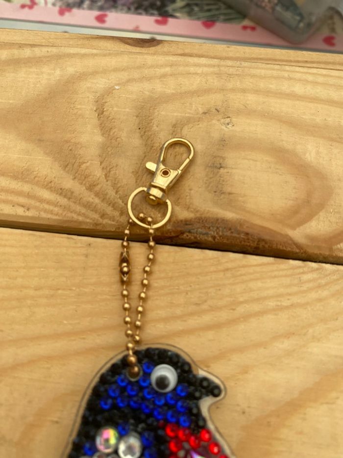 Porte clé recto/verso oiseau 🐦 en Diamond painting - photo numéro 2