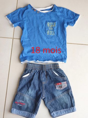 1 short 18 mois  lee cooper et 1 t shirt bleu 18 mois