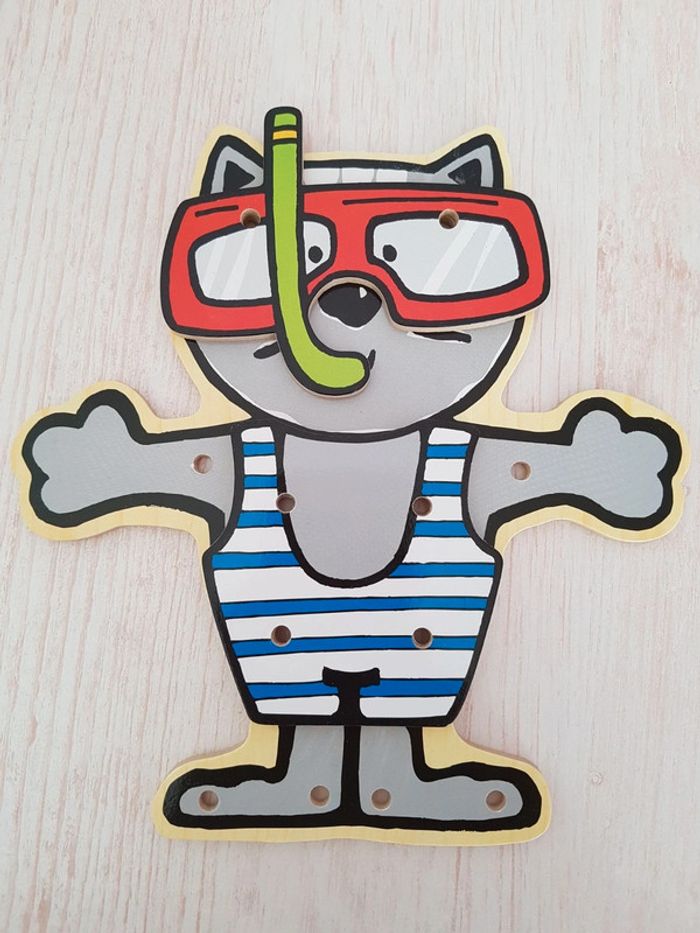 Chat en bois à lacer Je m'habille de Vilac - photo numéro 9