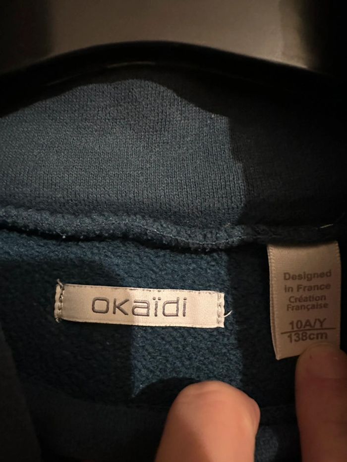 Sweat à col roulé bleu imprimé garçon 10 ans Okaïdi - photo numéro 8
