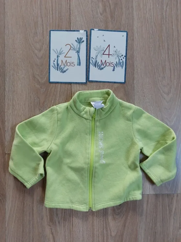 Gilet zippé jaune Decathlon 2 ans