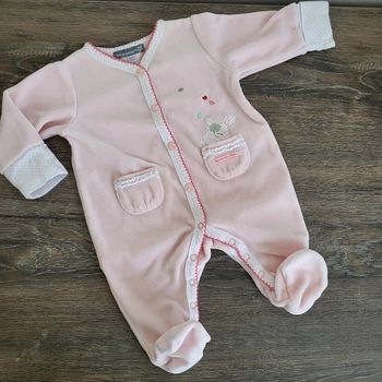 Sergent Major- pyjama coton velours rose 1 mois