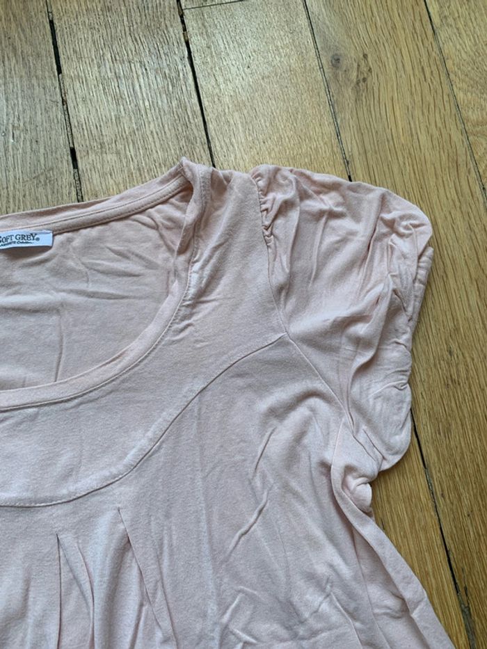 T-shirt rose pale t.34/36 soft grey - photo numéro 2