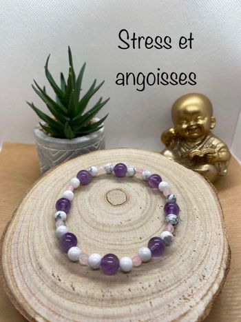 Bracelet stress et angoisses 19 cm , lithothérapie
