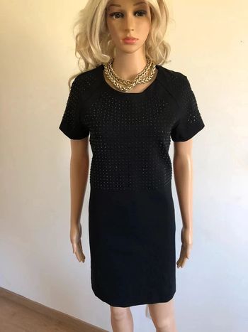 Robe noire neuve à manches courtes avec strass Morgan taille 40 (valeur 75€)