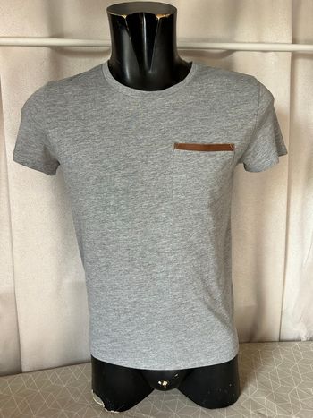 T-shirt gris chiné poche poitrine Small Celio