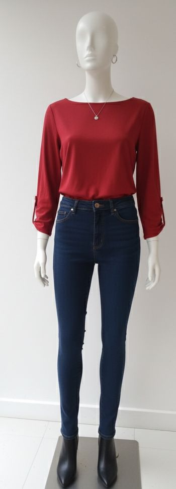 Haut Rouge Élégant Boutonné - Parfait pour Toutes les Occasions !