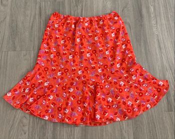 Jupe à fleurs orange et multicolore Vintage T50 5XL