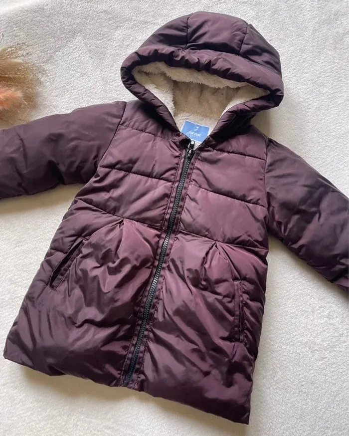 Manteau à capuche couleur prune 36 mois - Jacadi - photo numéro 5