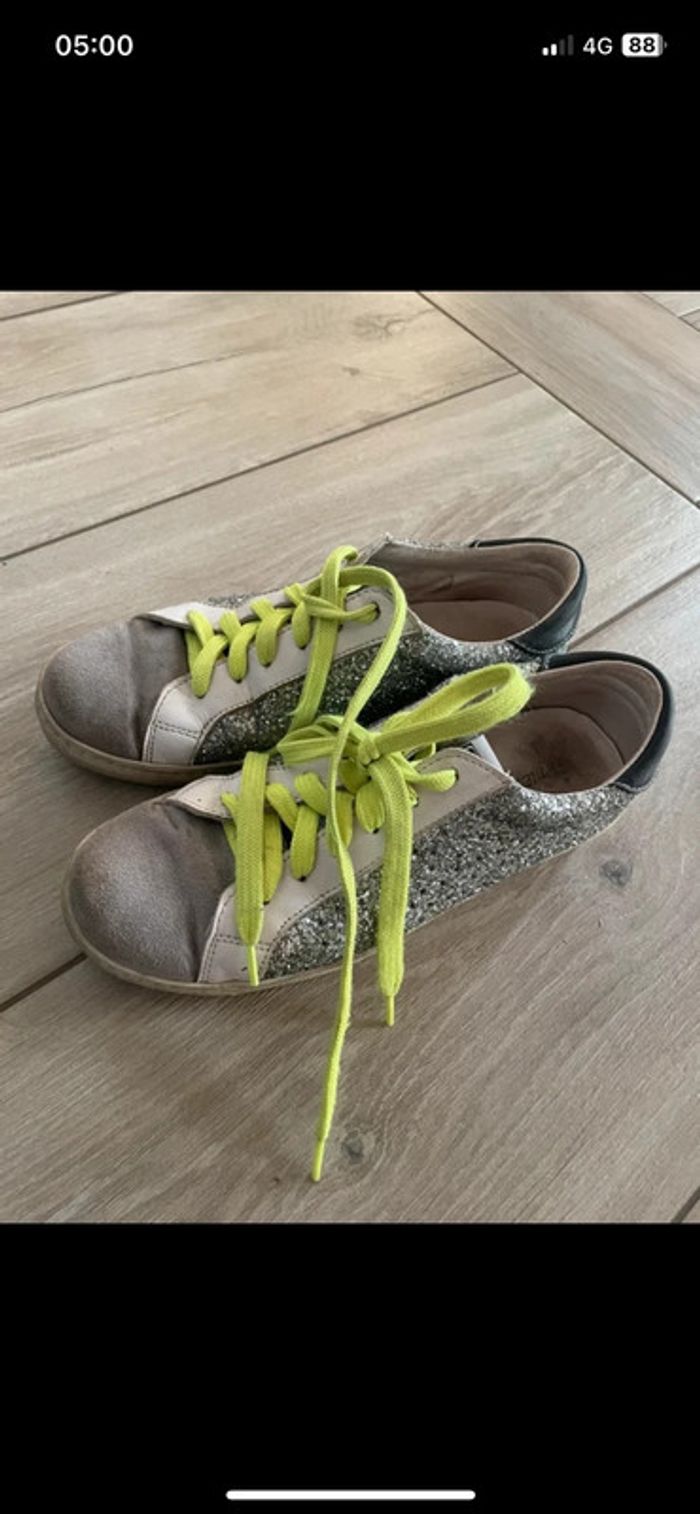 Baskets semerdjian grise blanche et noire pailletée - photo numéro 3