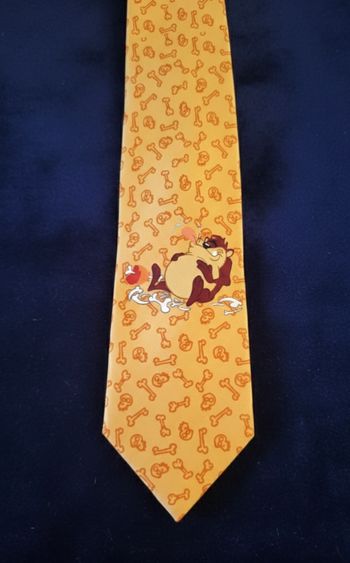 Cravate jaune/orange Taz Looney Tunes 