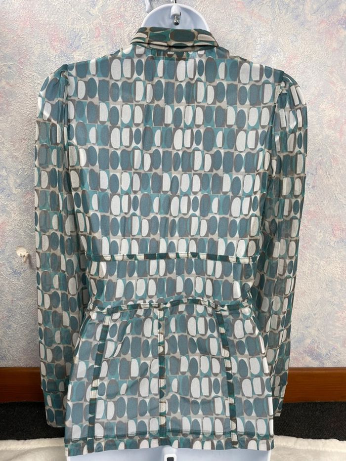 Chemisier en mesh imprimé graphique y2k M/L - photo numéro 7