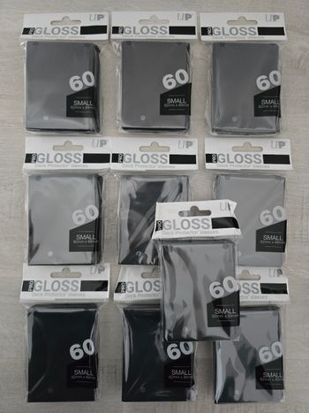 Lot de 10 paquets de 60 sleeves Ultra Pro Deck Protector Gloss Mini Noir