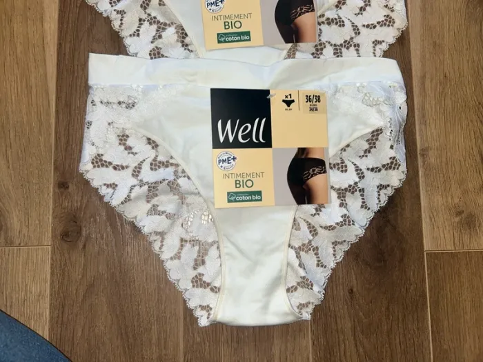 Lot de 4 slips dentelle intimement bio well - photo numéro 2