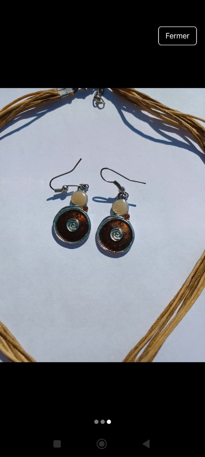 Parure collier et boucles d'oreilles - photo numéro 3