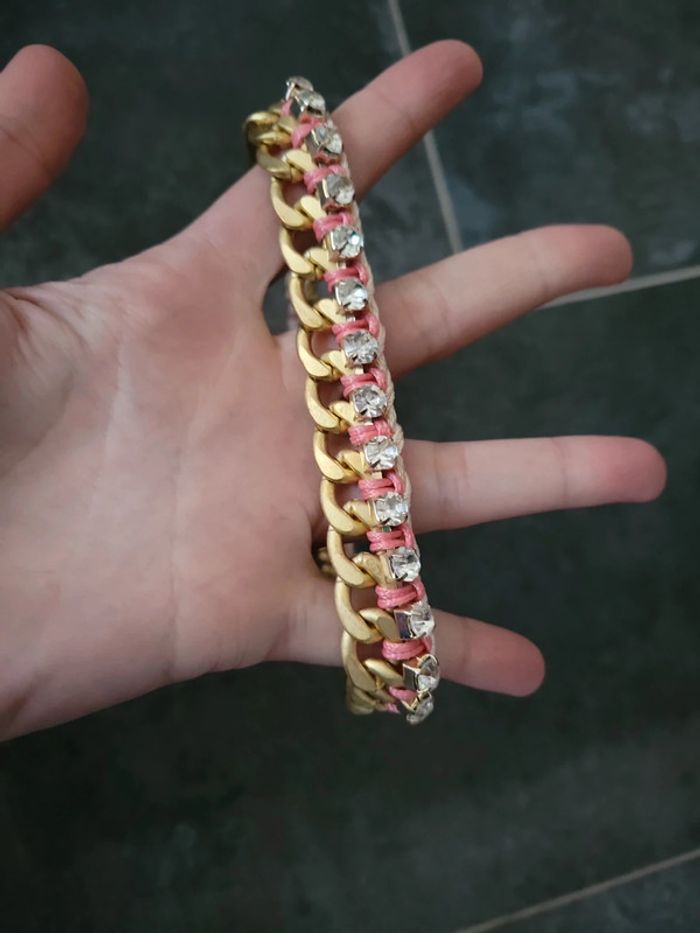 Parquet bijoux bracelet collier acier strass raz de coup - photo numéro 5