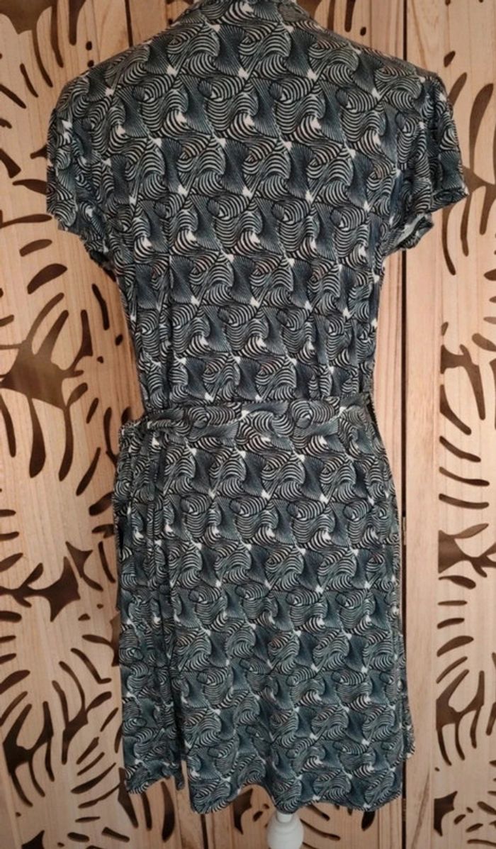 Robe fluide portefeuille - Imprimé graphique - Taille M Gémo - photo numéro 4