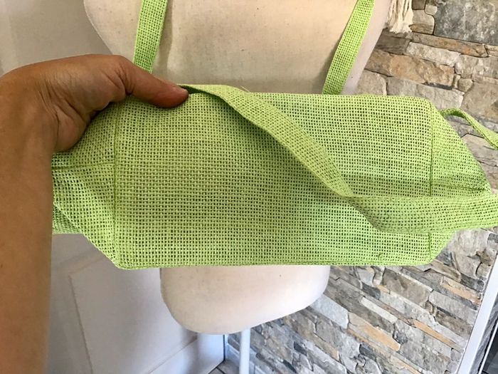 Sac plage sac fourre tout menthe vert clair bleu doubler 41-26 cm - photo numéro 5