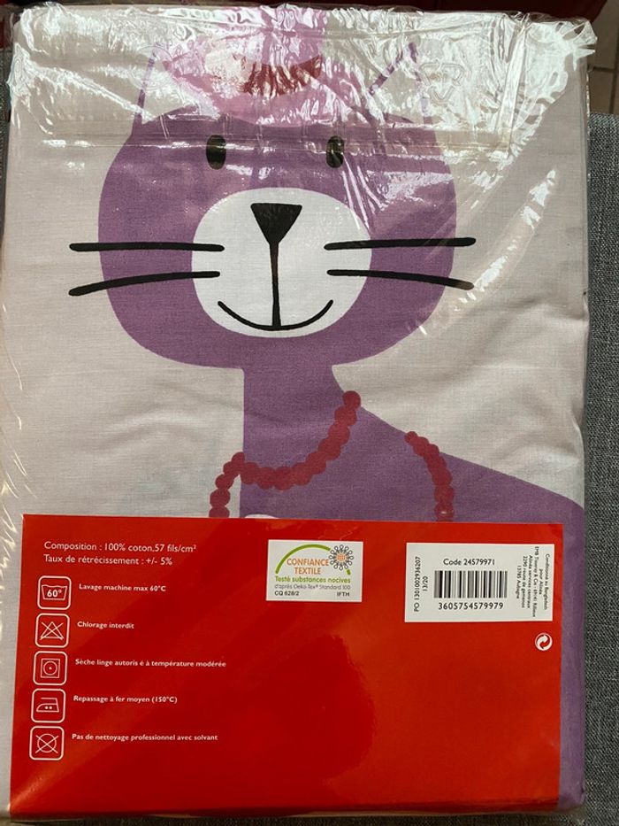 Housse de couette de marque Alinea taille 140 x 200 neuves The cats - photo numéro 3