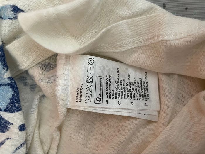 Top épaules découvertes blanc avec motifs fleuris bleus H&M taille S très bon état - photo numéro 6