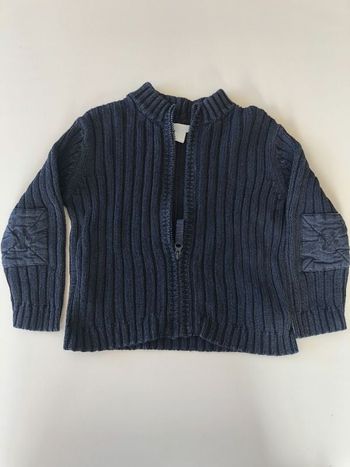 Gilet zippé bleu foncé 18 mois