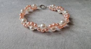 Bracelet thème mariage rose