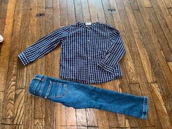 Chemise Eden et Victor et jeans storytelling 4 ans