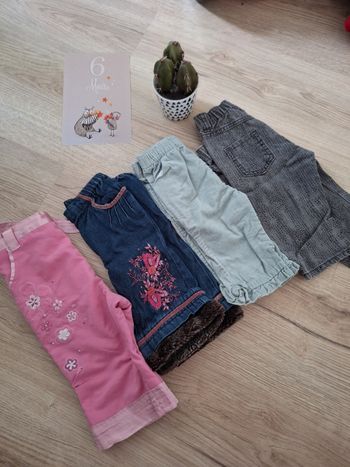 Lot 4 pantalons fille 6 mois